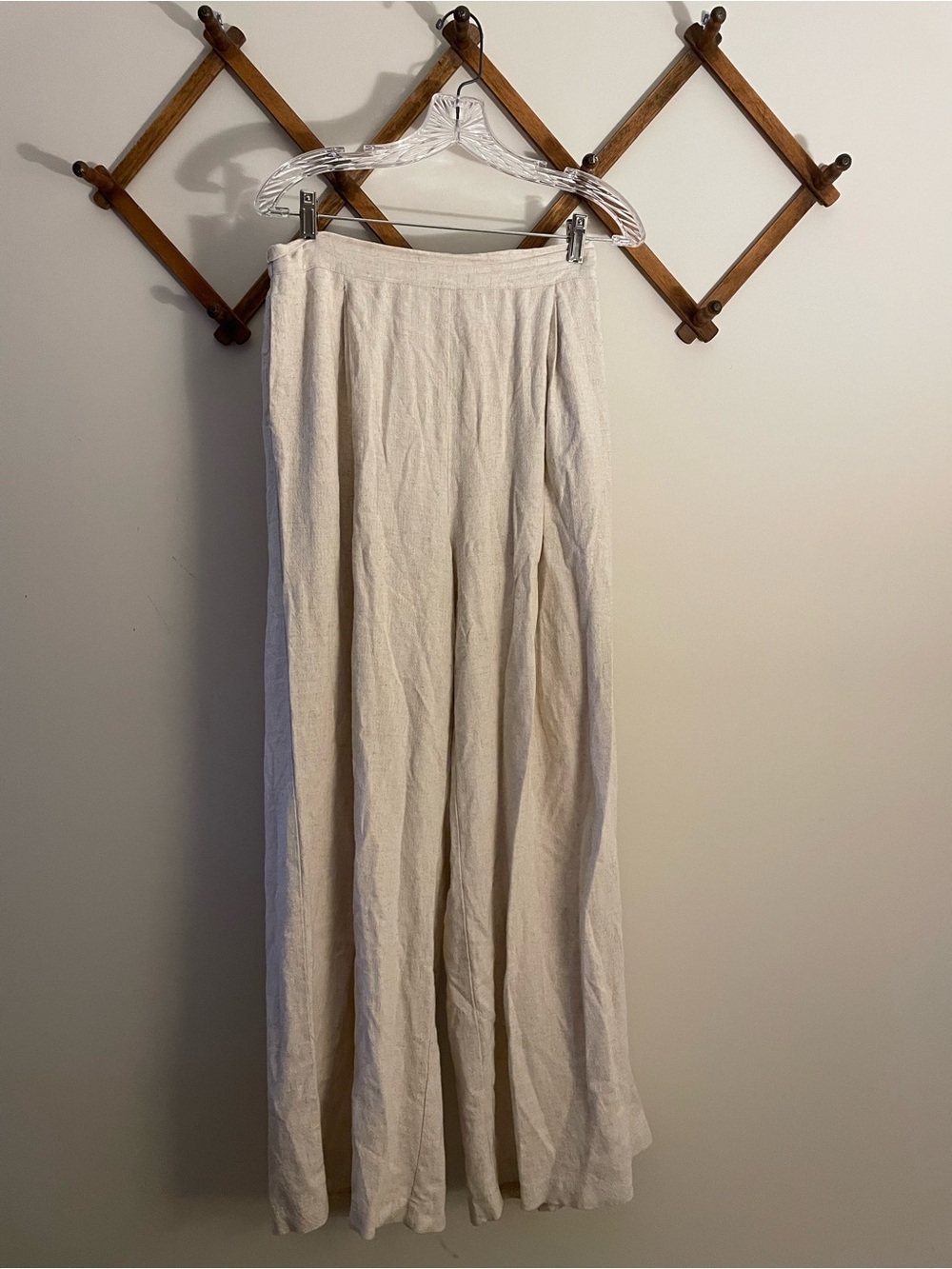 Talula Cream Wide-Leg Linen Pants